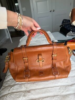 Dooney & Bourke Cognac Brown Leather Satchel